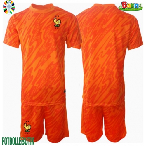 Frankrike Målvakt Bortaställ Barn EM 2024 Kortärmad (+ Korta byxor)